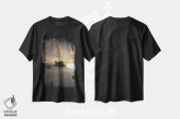 تیشرت مشکی طرح دار گردنه جیاو، مدیوم اثر انزو رومانو | فروشگاه ایماژ