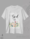 تیشرت سفید طرح دار خدا عشق است، تزئینی اثر ادن پرینتیبلز | immage.ir