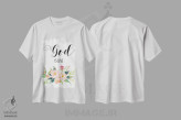 تیشرت سفید طرح دار خدا عشق است، تزئینی اثر ادن پرینتیبلز | immage.ir