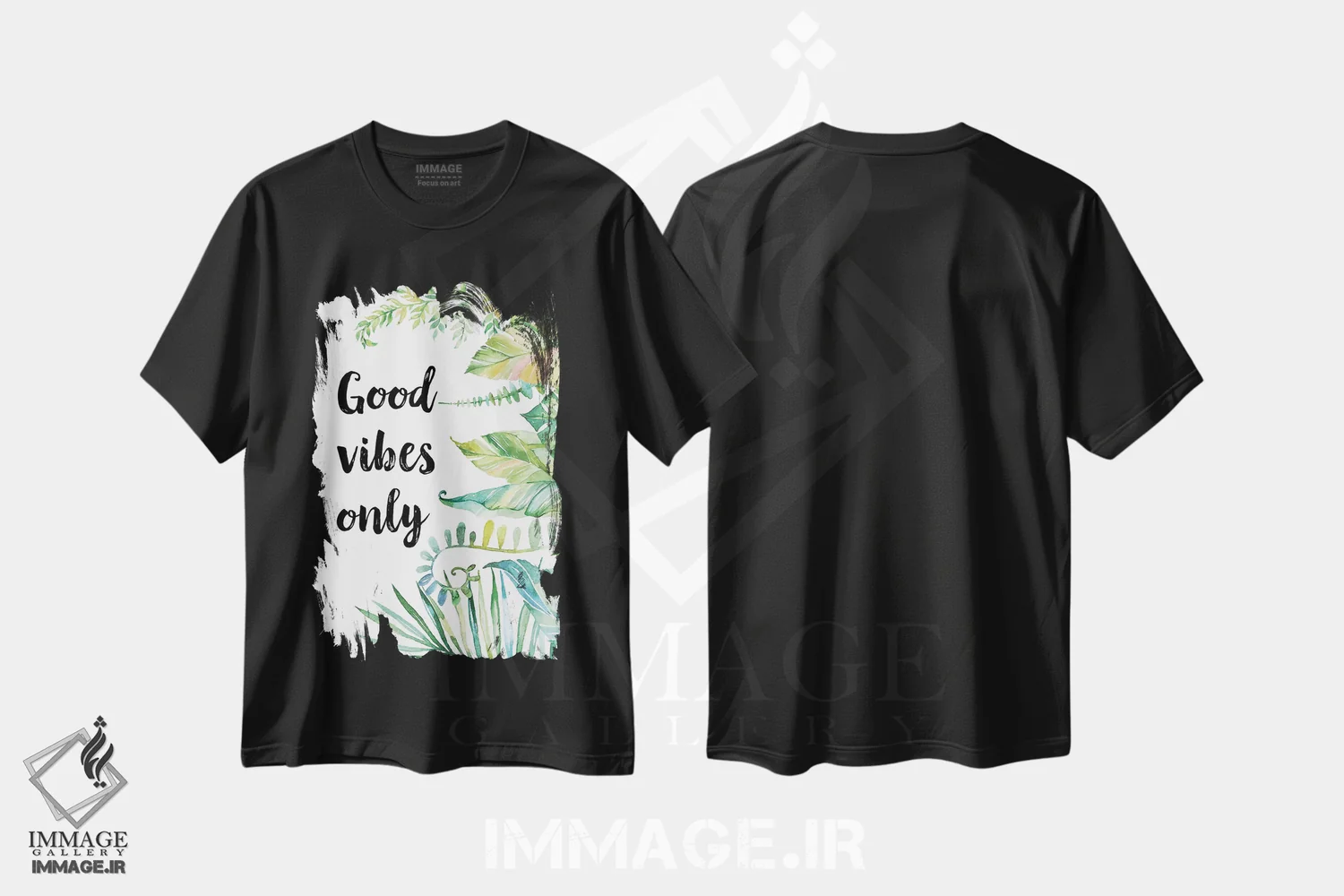 تیشرت مشکی طرح دار فقط انرژی مثبت، تزئینی اثر ادن پرینتیبلز | فروشگاه ایماژ