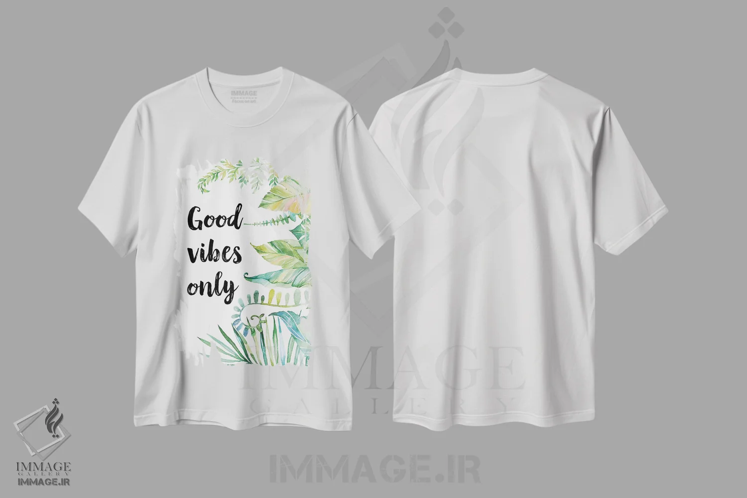 تیشرت سفید طرح دار فقط انرژی مثبت، تزئینی اثر ادن پرینتیبلز | immage.ir