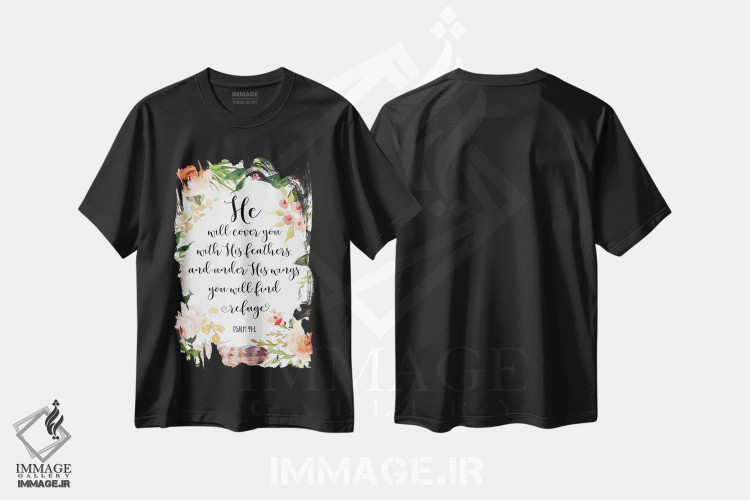 تیشرت مشکی طرح دار آثار ادن پرینتیبلز - immage.ir