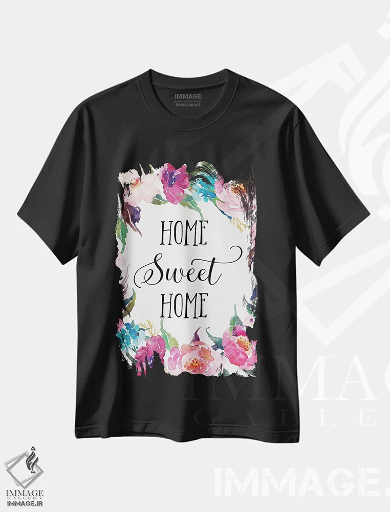 تیشرت مشکی طرح دار خانه، شیرین ترین خانه، تزئینی اثر ادن پرینتیبلز | immage.ir