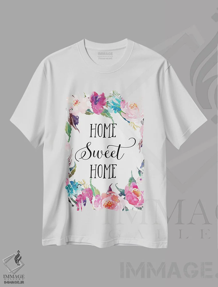 تیشرت سفید طرح دار خانه، شیرین ترین خانه، تزئینی اثر ادن پرینتیبلز | فروشگاه ایماژ
