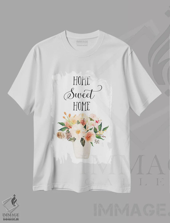تیشرت سفید طرح دار خانه، شیرین ترین خانه II، تزئینی اثر ادن پرینتیبلز | immage.ir