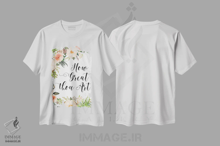 تیشرت سفید طرح دار چه عظیم هستی، تزئینی اثر ادن پرینتیبلز | فروشگاه ایماژ