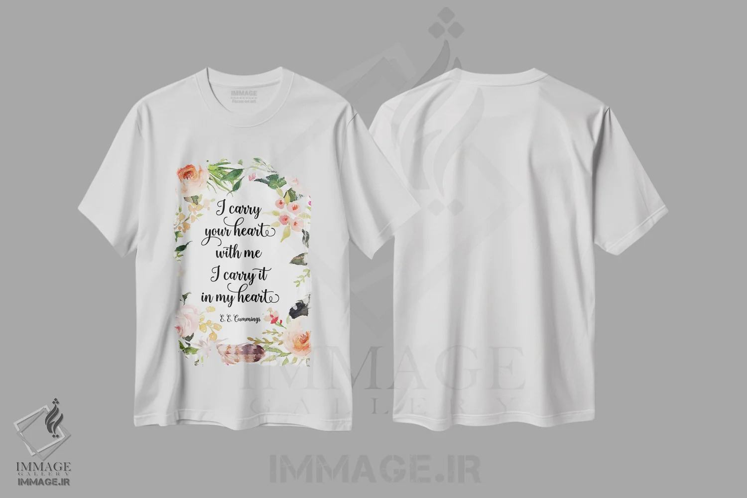 تیشرت سفید طرح دار آثار ادن پرینتیبلز - immage.ir