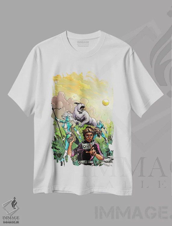 تیشرت سفید طرح دار آثار آلساندرو رانالدی و استودیو بی ززز - immage.ir