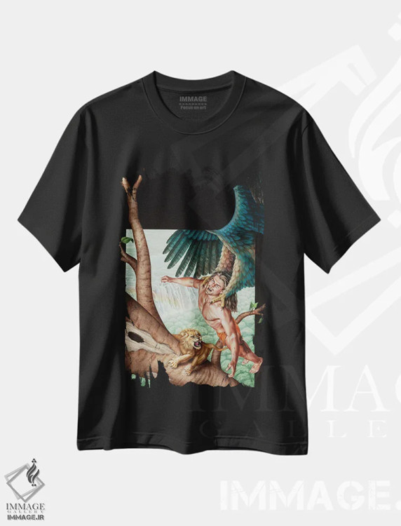 تیشرت مشکی طرح دار داستان های جنگلی تارزان، هنر دیجیتال اثر بارکلی شاو | immage.ir