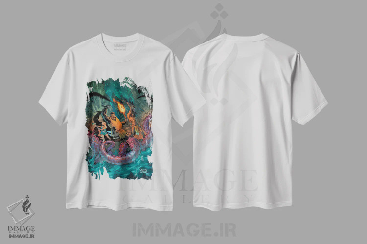 تیشرت سفید طرح دار آثار میریانا پولیا و آرتور هسلی - فروشگاه ایماژ