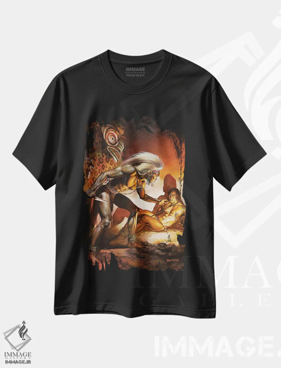 تیشرت مشکی طرح دار سفر تارزان، هنر دیجیتال اثر بوریس والِخو | immage.ir