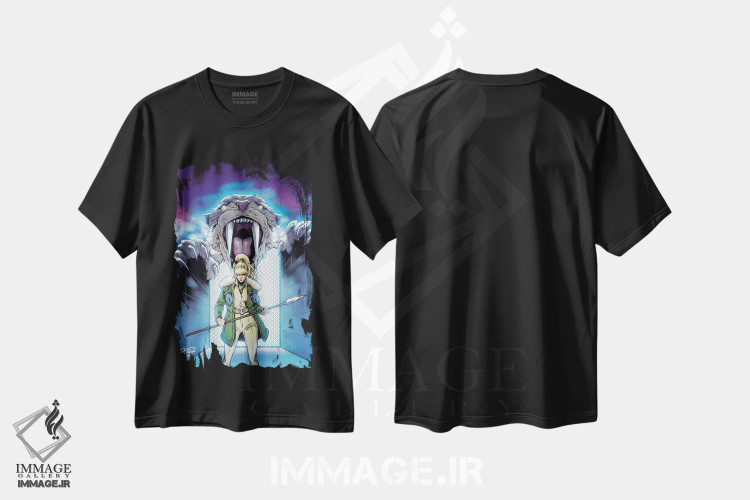 تیشرت مشکی طرح دار جین پورتر، هنر دیجیتال اثر میریانا پولیا و برونا کوستا | immage.ir