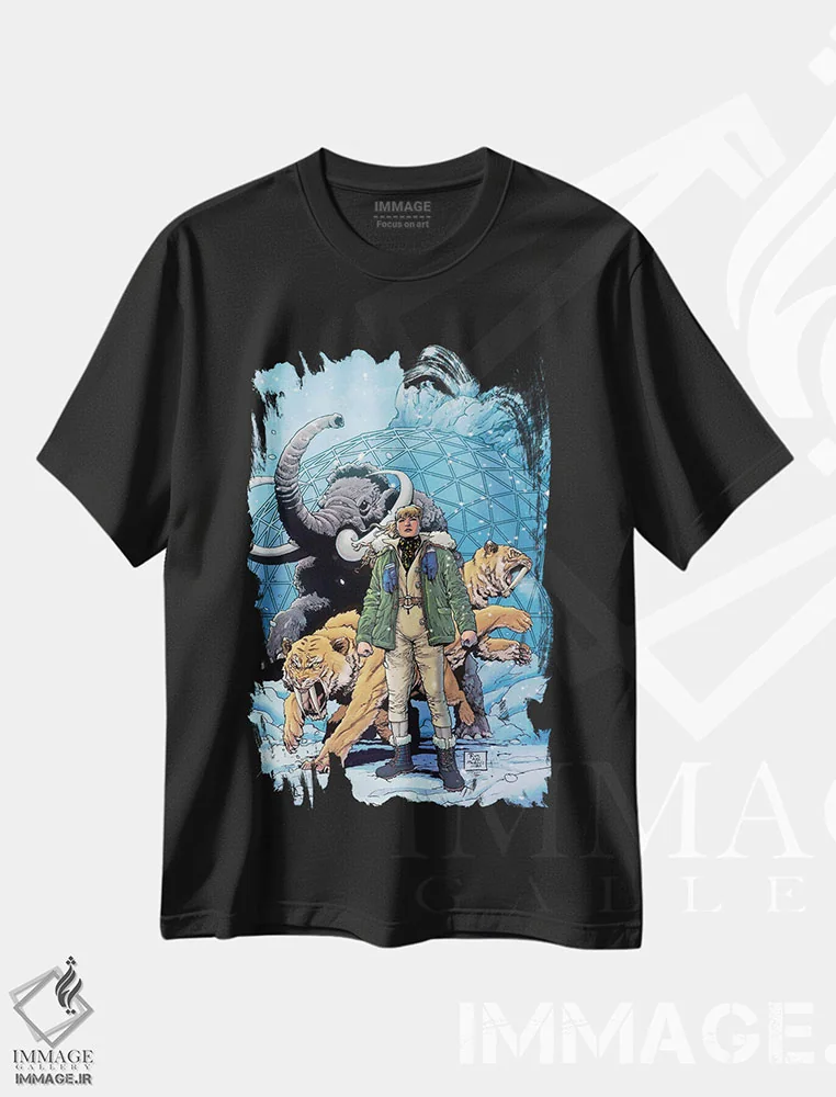 تیشرت مشکی طرح دار جین پورتر، هنر دیجیتال اثر روی آلن مارتینز و برونا کوستا | فروشگاه ایماژ