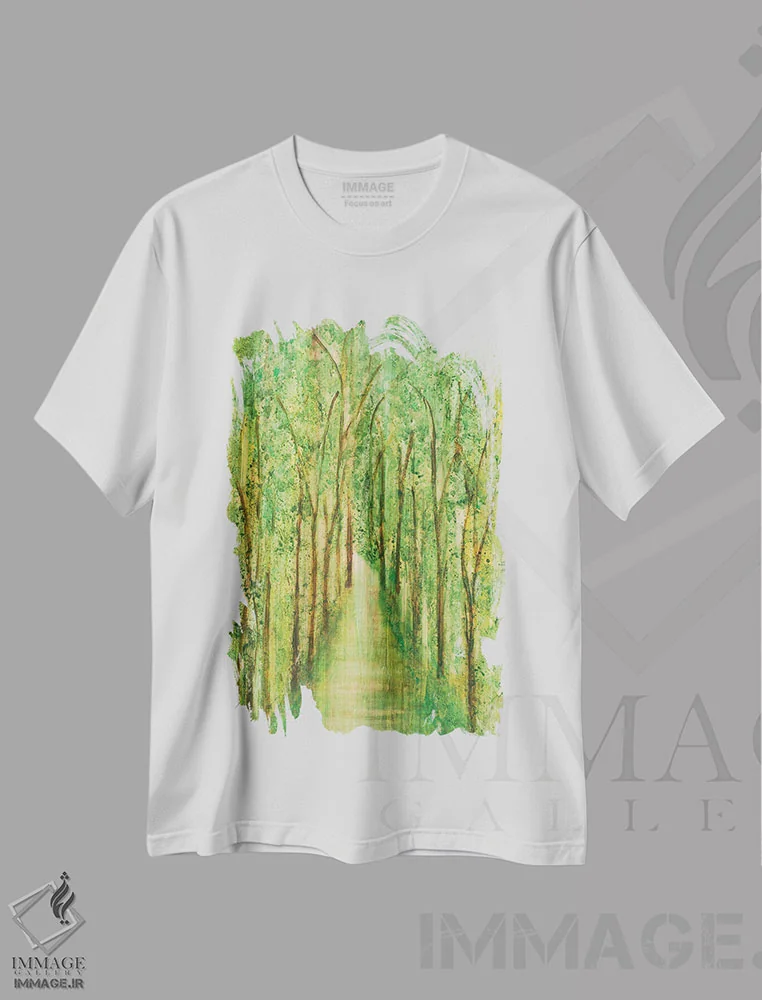 تیشرت سفید طرح دار تنهایی، آبستره اثر ام. مرکادو | immage.ir