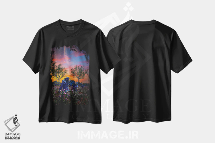 تیشرت مشکی طرح دار روزی زیبا، دکوراسیون جایگزین اثر ایوان رودز | immage.ir
