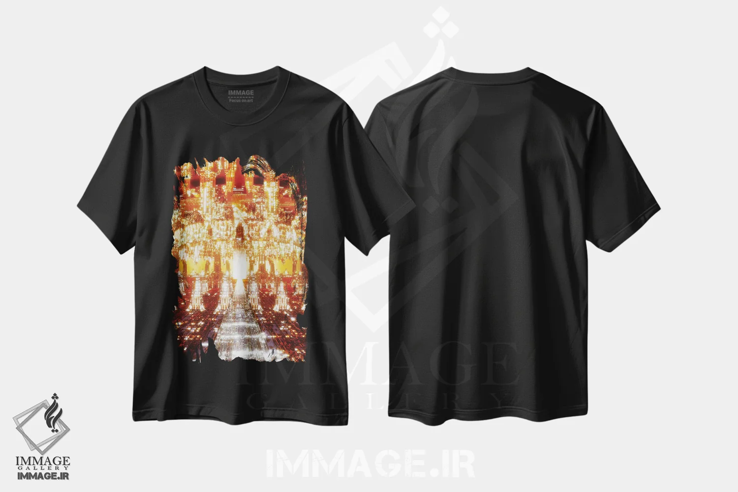 تیشرت مشکی طرح دار امپراتوری کریستالی، دکوراسیون جایگزین اثر ایوان رودز | immage.ir
