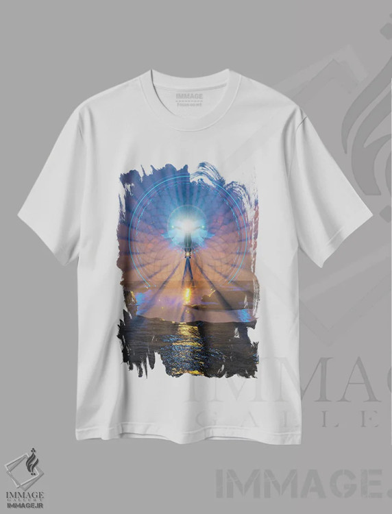 تیشرت سفید طرح دار گسترش روح، دکوراسیون جایگزین اثر ایوان رودز | فروشگاه ایماژ