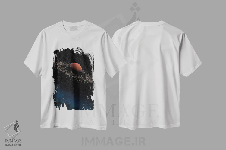 تیشرت سفید طرح دار مریخ برقی، دکوراسیون جایگزین اثر ایوان رودز | فروشگاه ایماژ