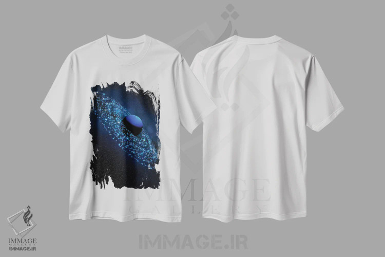 تیشرت سفید طرح دار نپتون برقی، دکوراسیون جایگزین اثر ایوان رودز | فروشگاه ایماژ