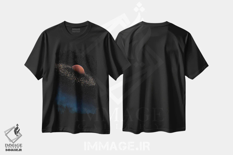 تیشرت مشکی طرح دار مریخ برقی، دکوراسیون جایگزین اثر ایوان رودز | immage.ir