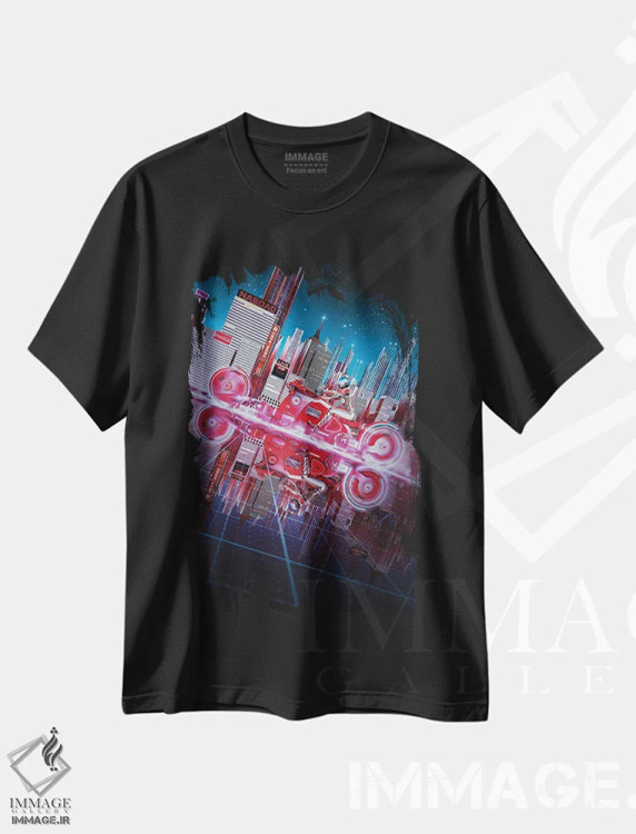 تیشرت مشکی طرح دار منطقه آزاد، دکوراسیون جایگزین اثر ایوان رودز | فروشگاه ایماژ