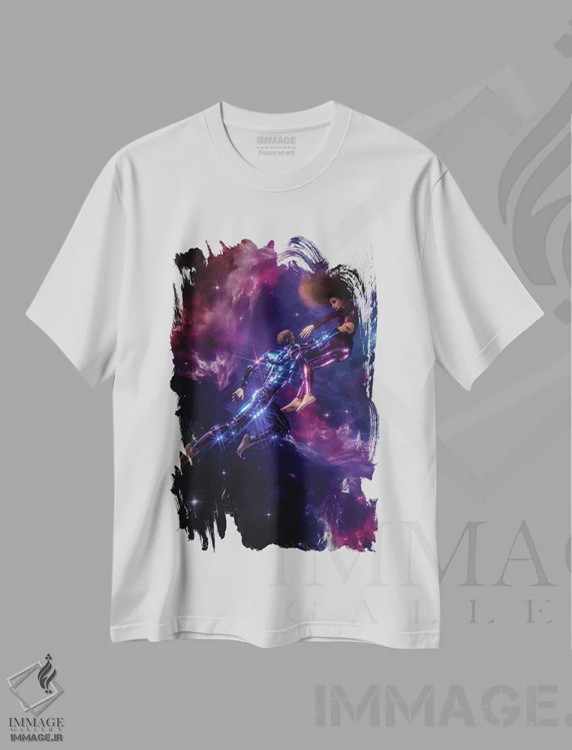 تیشرت سفید طرح دار با من پرواز کن، هنر آمریکایی آفریقایی تبار اثر ایوان رودز | immage.ir