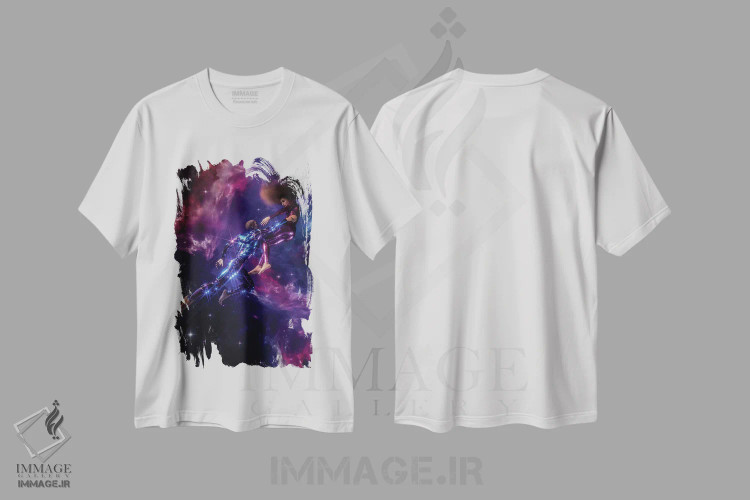 تیشرت سفید طرح دار با من پرواز کن، هنر آمریکایی آفریقایی تبار اثر ایوان رودز | immage.ir