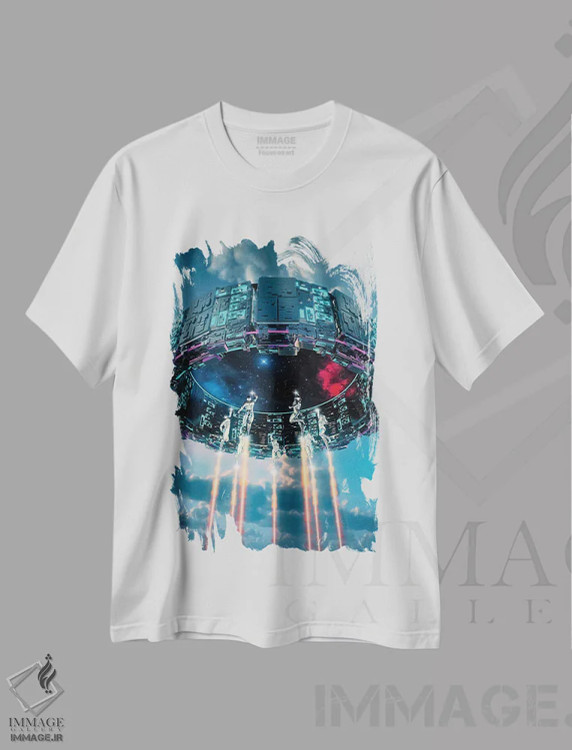 تیشرت سفید طرح دار دروازه، دکوراسیون جایگزین اثر ایوان رودز | فروشگاه ایماژ