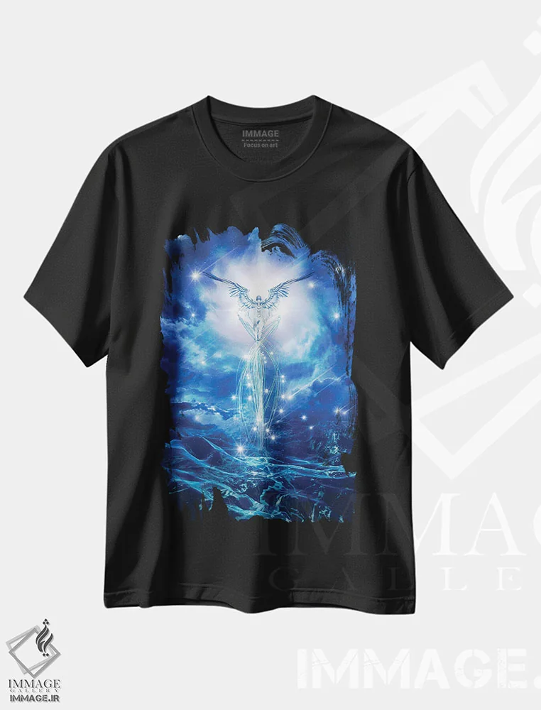 تیشرت مشکی طرح دار بهشت و فراتر از آن، دکوراسیون جایگزین اثر ایوان رودز | immage.ir
