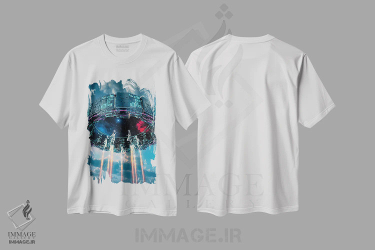 تیشرت سفید طرح دار دروازه، دکوراسیون جایگزین اثر ایوان رودز | فروشگاه ایماژ