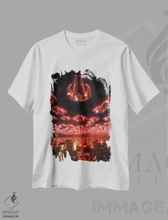 تیشرت سفید طرح دار حملهٔ جت، دکوراسیون جایگزین اثر ایوان رودز | immage.ir