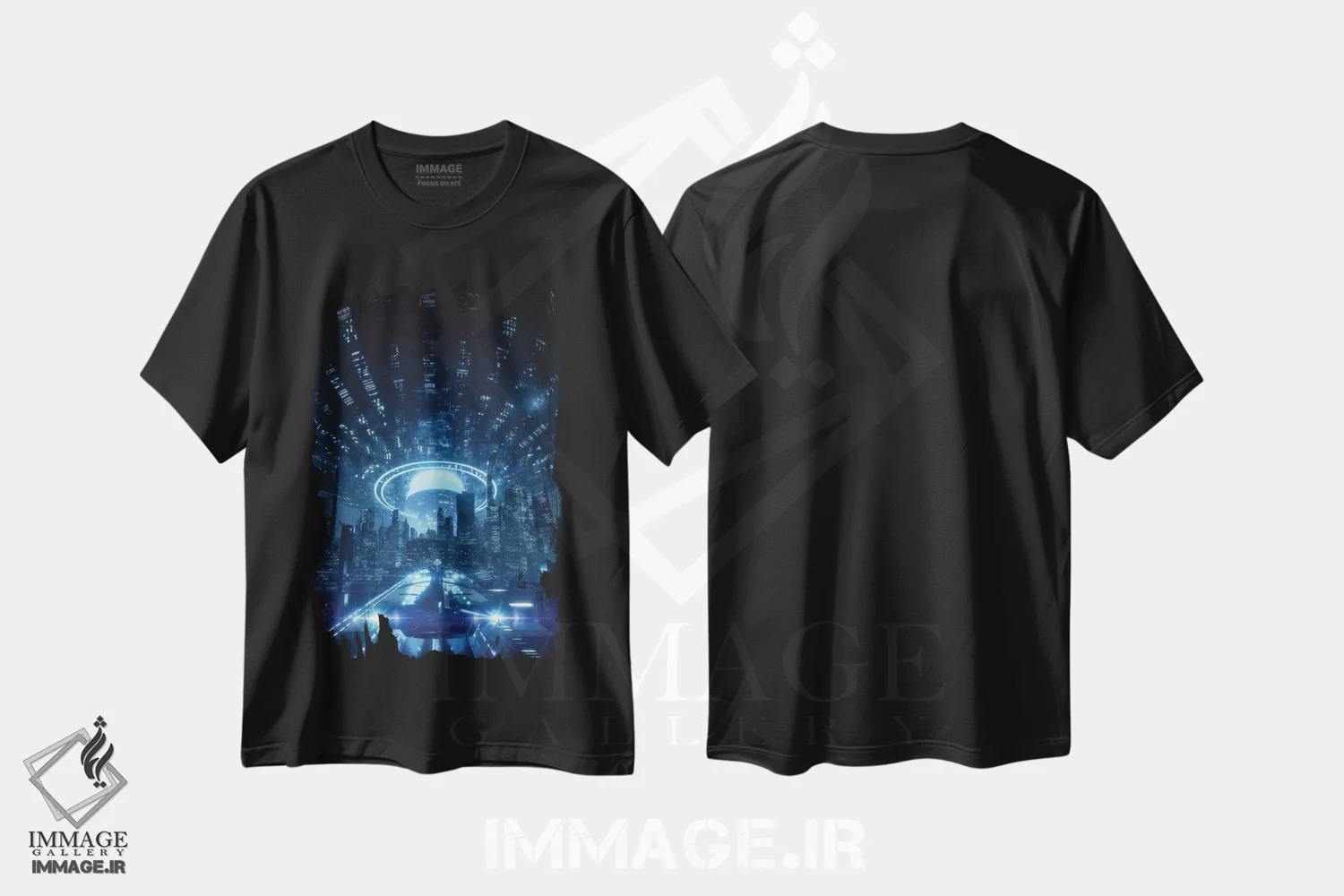 تیشرت مشکی طرح دار منهتن ۲۰۵۰، دکوراسیون جایگزین اثر ایوان رودز | immage.ir