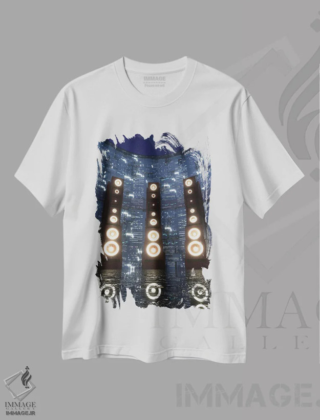 تیشرت سفید طرح دار هاوس بیس، دکوراسیون جایگزین اثر ایوان رودز | فروشگاه ایماژ
