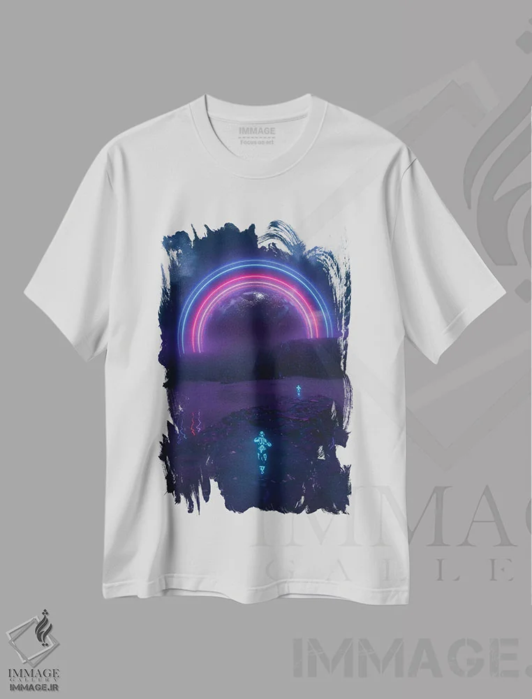 تیشرت سفید طرح دار کشف های جدید، دکوراسیون جایگزین اثر ایوان رودز | فروشگاه ایماژ