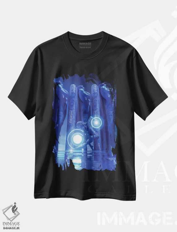 تیشرت مشکی طرح دار ستون های انسانیت، دکوراسیون جایگزین اثر ایوان رودز | immage.ir