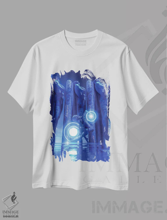 تیشرت سفید طرح دار ستون های انسانیت، دکوراسیون جایگزین اثر ایوان رودز | فروشگاه ایماژ