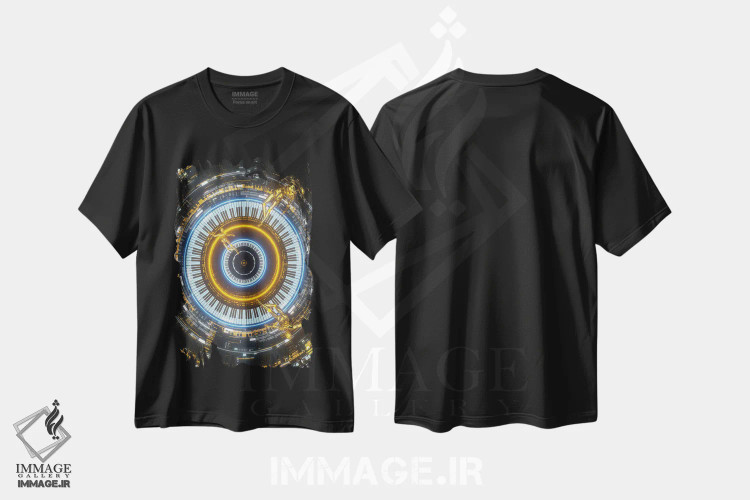 تیشرت مشکی طرح دار احساسات رنگ و صدا، دکوراسیون جایگزین اثر ایوان رودز | immage.ir