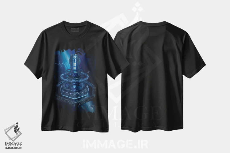 تیشرت مشکی طرح دار پایگاه ستاره ای ۵۱۱۵، دکوراسیون جایگزین اثر ایوان رودز | فروشگاه ایماژ