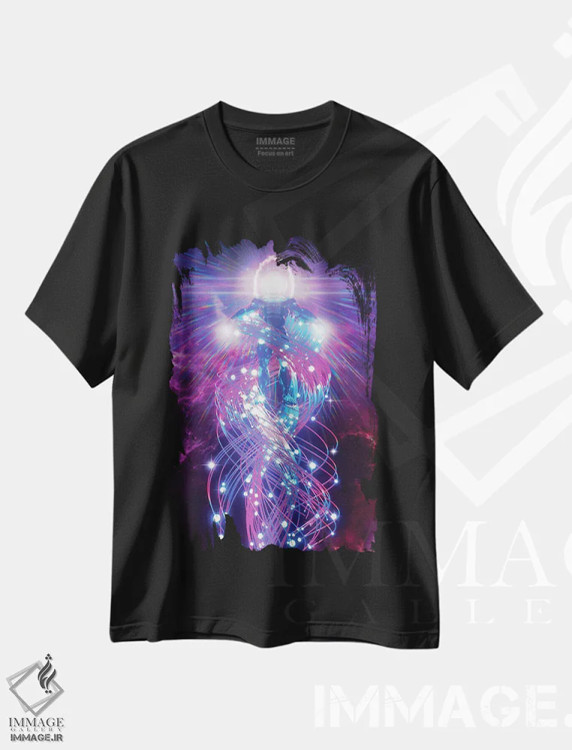 تیشرت مشکی طرح دار به درخشیدن ادامه بده، دکوراسیون جایگزین اثر ایوان رودز | immage.ir