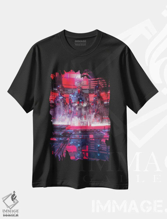 تیشرت مشکی طرح دار صَدَف، دکوراسیون جایگزین اثر ایوان رودز | immage.ir