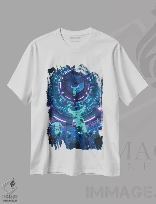 تیشرت سفید طرح دار سفینه/کشتی، دکوراسیون جایگزین اثر ایوان رودز | فروشگاه ایماژ