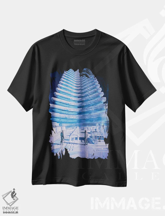 تیشرت مشکی طرح دار نردبان آسمان، دکوراسیون جایگزین اثر ایوان رودز | فروشگاه ایماژ