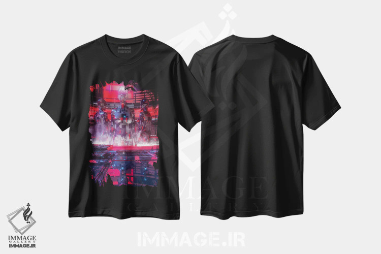 تیشرت مشکی طرح دار صَدَف، دکوراسیون جایگزین اثر ایوان رودز | immage.ir