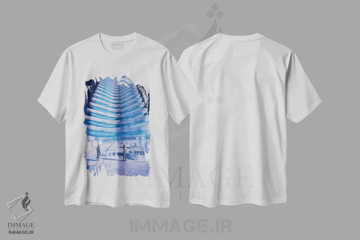 تیشرت سفید طرح دار نردبان آسمان، دکوراسیون جایگزین اثر ایوان رودز | immage.ir