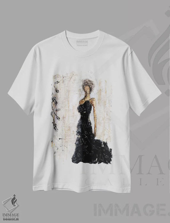 تیشرت سفید طرح دار زیبایی تاریک، مدیوم اثر ارین اشلی | فروشگاه ایماژ