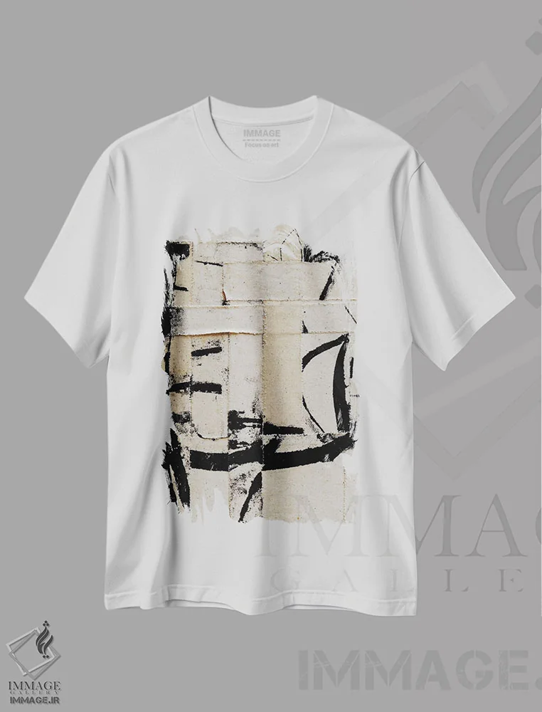 تیشرت سفید طرح دار جستجوی بدنی اثر ارین اشلی | immage.ir