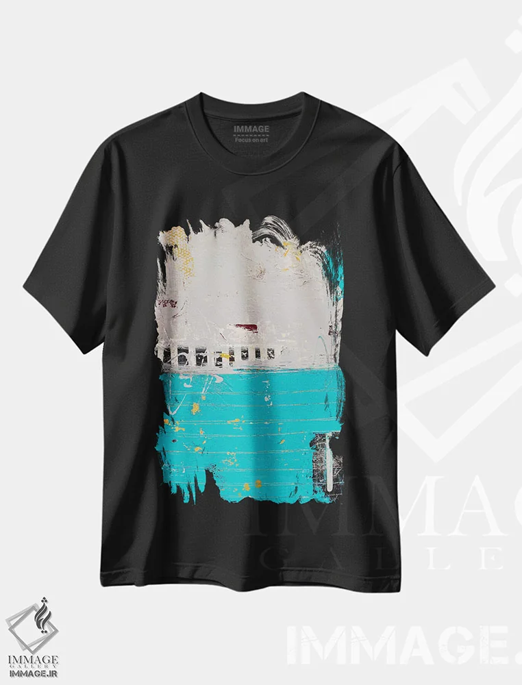 تیشرت مشکی طرح دار دو سایه ای اثر ارین اشلی | immage.ir
