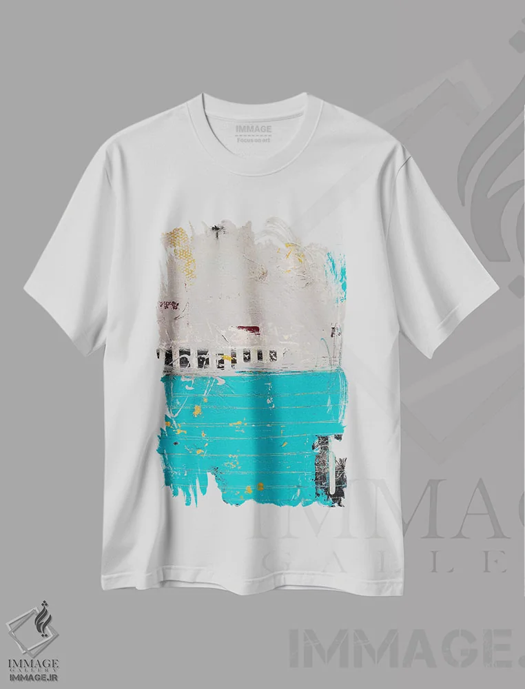 تیشرت سفید طرح دار دو سایه ای اثر ارین اشلی | فروشگاه ایماژ