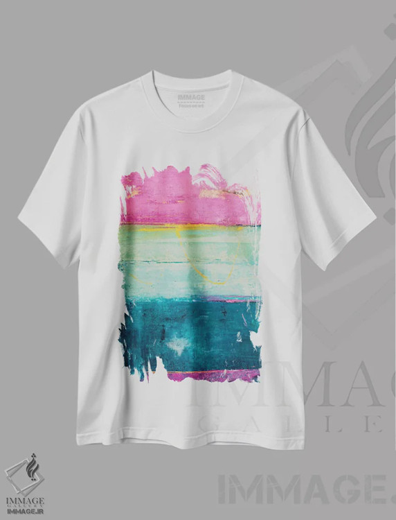 تیشرت سفید طرح دار جشن بگیر اثر ارین اشلی | immage.ir