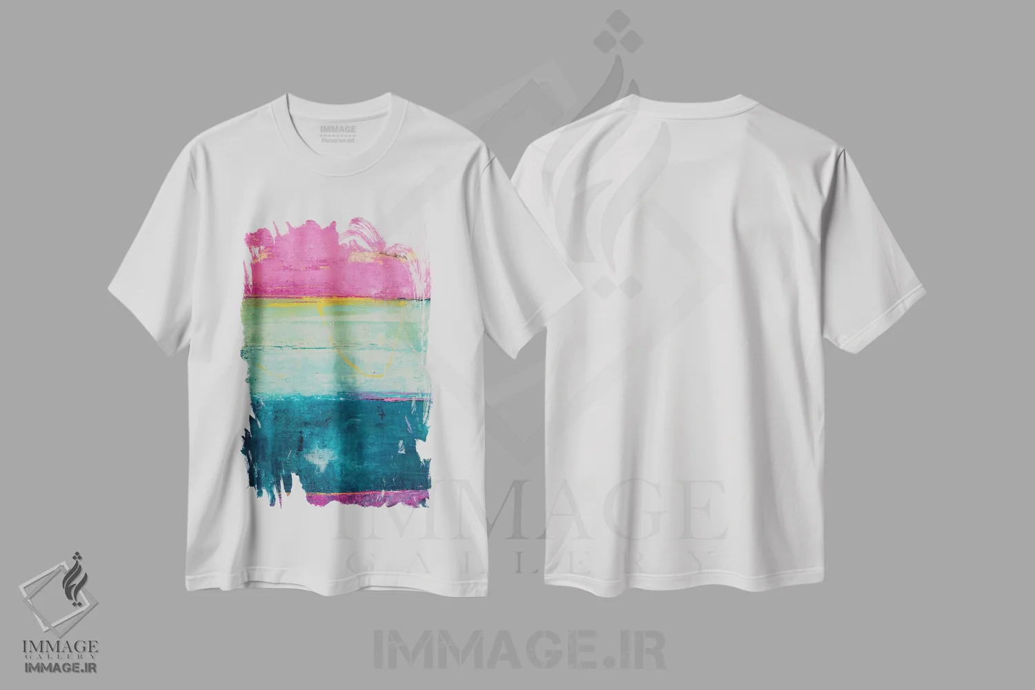 تیشرت سفید طرح دار جشن بگیر اثر ارین اشلی | immage.ir